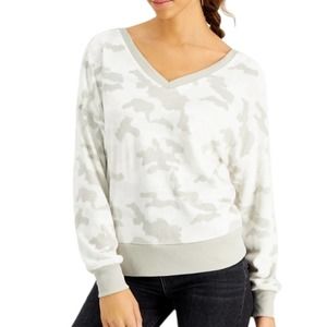 Derek Heart Cozy Crisscross Back Camo Top NWOT